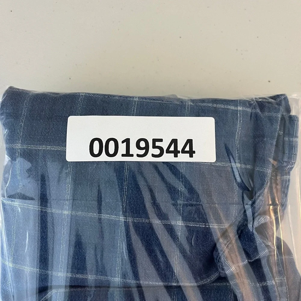 Levis Mens Blue Windowpane Plaid Button Down Shirt Standard Fit XL
